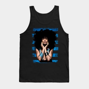 Erykah Badu-Vintage Style-Blue Stripes Tank Top